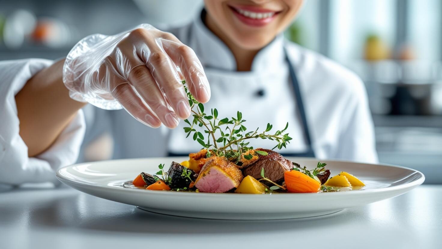 garnish plate close up